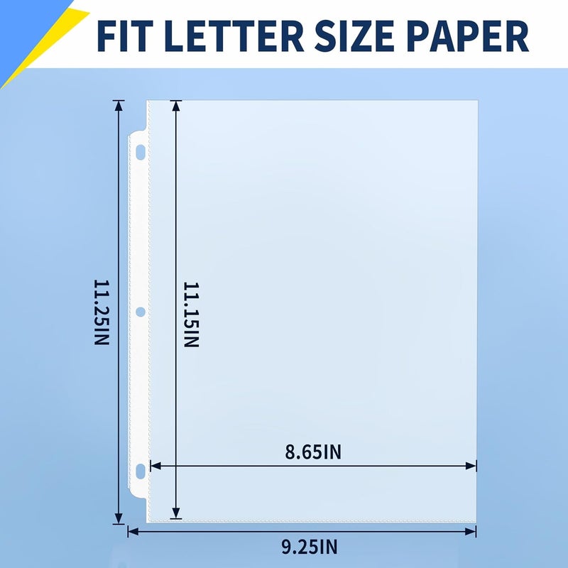 SUNEE Sheet Protectors 200 Packs for 3 Ring Binder, PVC-Free Clear Page Protectors 8.5x11 Inches Plastic Cover for Paper, Documents, Photos, Top Loading Binder Sleeves Letter Size - Image 2